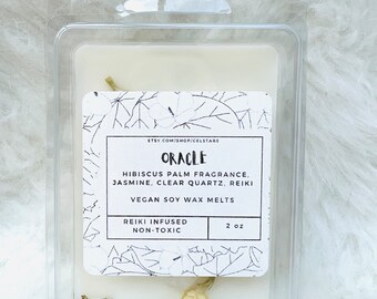 Oracle Intention Soy Wax Melts Intention Wax Melts Intention Clamshell Wax Melt Crystal Wax Melt Reiki Infused Wax Melt Spritual Messages