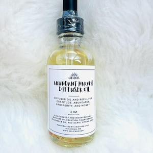 Abundant Harvest Diffuser Oil 2oz Car Diffuser Refill Fallen Leaves Intention Diffuser Oil Reed Diffuser Aromatherapy Non-Toxic Fragrance