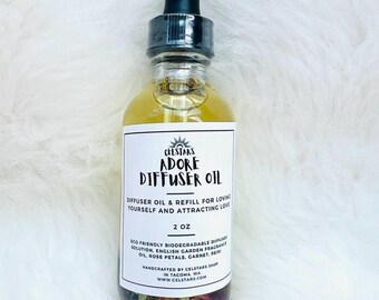 Adore Diffuser Oil 2oz Car Diffuser Refill English Flower Garden Intention Diffuser Oil Reed Diffuser Aromatherapy Non-Toxic Fragrance Love