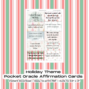 Poche de vacances Oracle Cartes de tarot de poche PDF imprimables Cartes d'affirmation Oracle de printemps DIY tarot DIY Oracle