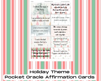Holiday Pocket Oracle Printable PDF Pocket Tarot Cards Spring Oracle Affirmation Cards DIY tarot DIY Oracle
