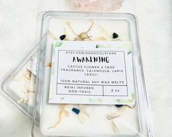 Awakening Intention Soy Wax Melts Intention Wax Melts Intention Candle Tart Clamshell Wax Melt Crystal Wax Melt Reiki Infused Wax Melt