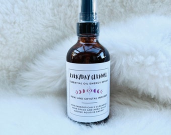 Reiki Infused Everyday Cleansing Spray Aromatherapy Spray Body Mist Energy Cleansing Aura Spray Linen Spray Crystal Infused Purifying