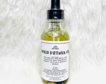 Shield Diffuser Oil 2oz Car Diffuser Refill White Orris Root Intention Diffuser Oil Reed Diffuser Aromatherapy Non-Toxic Fragrance Protect