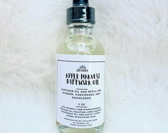 Apple Harvest Diffuser Oil 2oz Car Diffuser Refill Fall Scent Intention Diffuser Oil Reed Diffuser Aromatherapy Non-Toxic Fragrance Wisdom