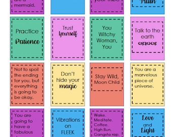 Quotes Planner Printable Stickers Pagan Wiccan Witch Witchcraft Spiritual Planner Stickers Journal Stationery Meditate Universe Magick