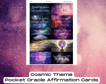 Cosmic Pocket Oracle Printable PDF Pocket Tarot Cards Cosmic Oracle Affirmation Cards DIY tarot DIY Oracle Space Oracle Space Tarot