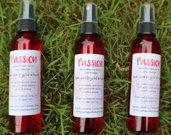 Reiki Infused Passion Spray Energy Cleansing Spray Aura Spray Room Spray Crystal Infused Love Spray Attraction Spray