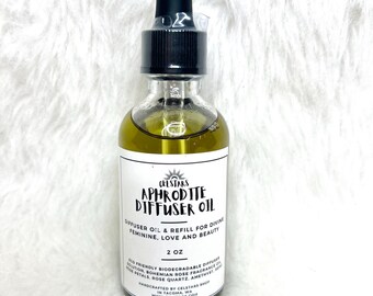 Aphrodite Diffuser Oil 2oz Car Diffuser Refill Bohemian Rose Intention Diffuser Oil Reed Diffuser Aromatherapy Non-Toxic Fragrance Love