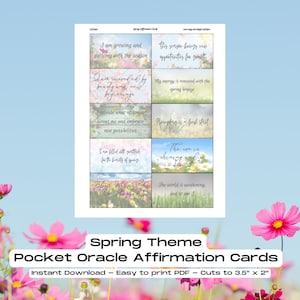 Frühling Pocket Orakel Printable PDF Pocket Tarot Karten Frühling Orakel Affirmationskarten DIY Tarot DIY Orakel