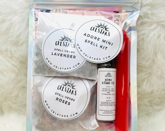 Adore Mini Love Spell Kit Valentine Gift Non-Toxic Fragrance Witch Kit Ritual oil Love Spells Self-Care Valentine Gift for Witches