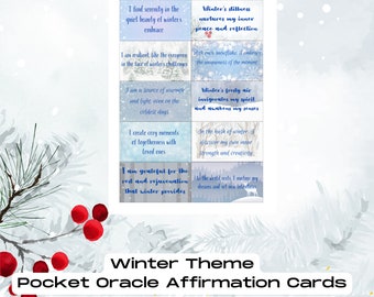 Winter Pocket Oracle Printable PDF Pocket Tarot Cards Spring Oracle Affirmation Cards DIY tarot DIY Oracle
