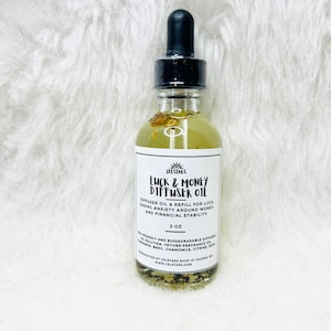 Luck & Money Diffuser Oil 2oz Diffuser Oil for Car Diffusers Intention Diffuser Oil for Reed Diffuser Aromatherapy Non-Toxic Fragrance