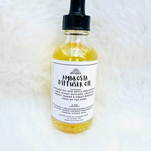 Ambrosia Diffuser Oil 2oz Car Diffuser Refill Mango Coconut Intention Diffuser Oil Reed Diffuser Aromatherapy Non-Toxic Fragrance Summer