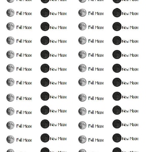 Just Moon Planner Printable Stickers New Moon Full Moon Pagan Wiccan Witch Witchcraft Spiritual Planner Stickers