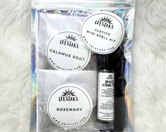 Justice Spell Kit Non-Toxic Fragrance Witch Kit Ritual oil Self Empowerment Spells Self-Care Gift for Witches Easy Spells
