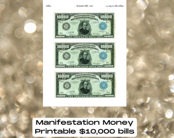 Printable Manifestation Money for Money Bowls Manifesting Instant Download Altar Tool Money for Ritual Witchcraft USD Manifest Money Fast