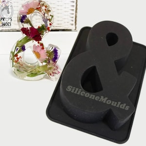 Ampersand  4.5" Silicone Letter Alphabet Moulds - for baking cake, chocolate, soap, concrete, resin craft