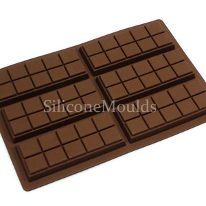 6 cell SMALL 10 Sectional Chocolate / Candy Snap Bar makes approx 60g bars Mould Professional Silicone Mold Pan Wax Melt Candle Bild 3