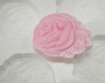 4 cell WHITE ROSES Silicone Soap Craft Mould  also for Wax Resin Chocolate Concrete / Bath Melts / Fudge Candy - Food Grade