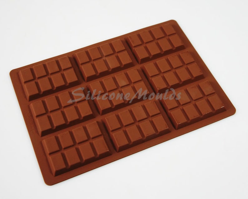 9 cell 8 Section Chocolate Bar 43g Candy Professional Chocolatiers Silicone Mould Mold N078 image 2