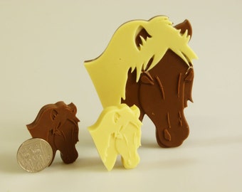 4+1 Horse Pony Animals Farm -  Novelty Chocolate Silicone Mould Candy Cake Topper Silicon Mold - resin / craft / wax / soap