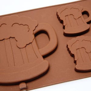 41 Beer Mug Lolly / Chocolate Bar Silicone Mould Candy Lolly Cake Topper Silicon Mold resin / craft / wax / soap image 2