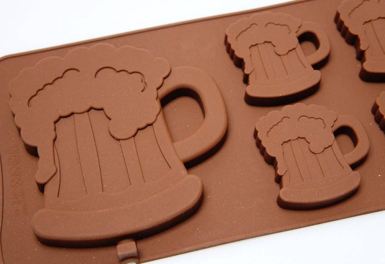 41 Beer Mug Lolly / Chocolate Bar Silicone Mould Candy Lolly Cake Topper Silicon Mold resin / craft / wax / soap image 2