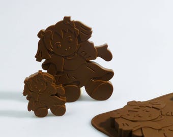 6+1 Dolls / Rag Doll Chocolate / Candy Silicone Mould ©SJK  Candy Cake Topper Silicon Mold - resin / craft / wax / soap