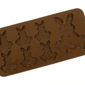 61 Easter Bunny Bunnies Rabbit Chocolate Silicone Mould Candy Cake Topper Silicon Mold resin / craft / wax / soap image 3
