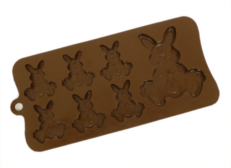 61 Easter Bunny Bunnies Rabbit Chocolate Silicone Mould Candy Cake Topper Silicon Mold resin / craft / wax / soap image 3