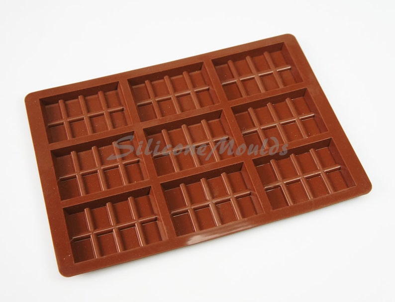 9 cell 8 Section Chocolate Bar 43g Candy Professional Chocolatiers Silicone Mould Mold N078 image 3