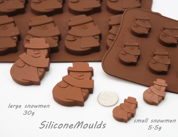 6 Cell Snowman Christmas Stocking Chocolate Silicone Cake Lolly Mould Candy Mold