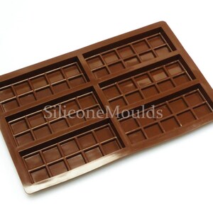 6 cell SMALL 10 Sectional Chocolate / Candy Snap Bar makes approx 60g bars Mould Professional Silicone Mold Pan Wax Melt Candle Bild 4