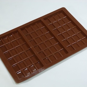 3 cell Large Chocolate Bar finished weight approx 100g Silicone Bakeware Mould Candy Cake Mold Cupcake Toppers / Resin / Wax / Soap image 3