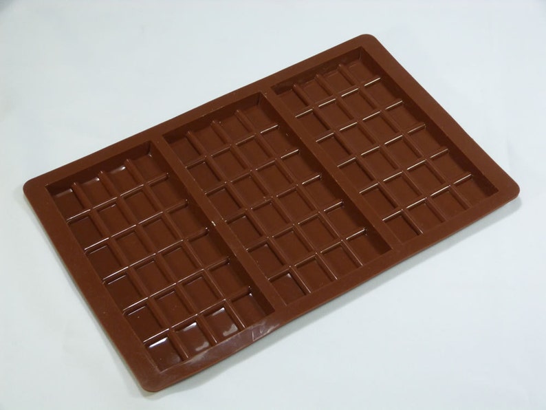 3 cell Large Chocolate Bar finished weight approx 100g Silicone Bakeware Mould Candy Cake Mold Cupcake Toppers / Resin / Wax / Soap image 3