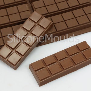 6 cell SMALL 10 Sectional Chocolate / Candy Snap Bar makes approx 60g bars Mould Professional Silicone Mold Pan Wax Melt Candle Bild 2
