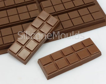 6 cell Small 10 Sectional Chocolate Candy snap Bar / wax melts (makes approx 60g bars) Mould Professional Silicone Mold Pan