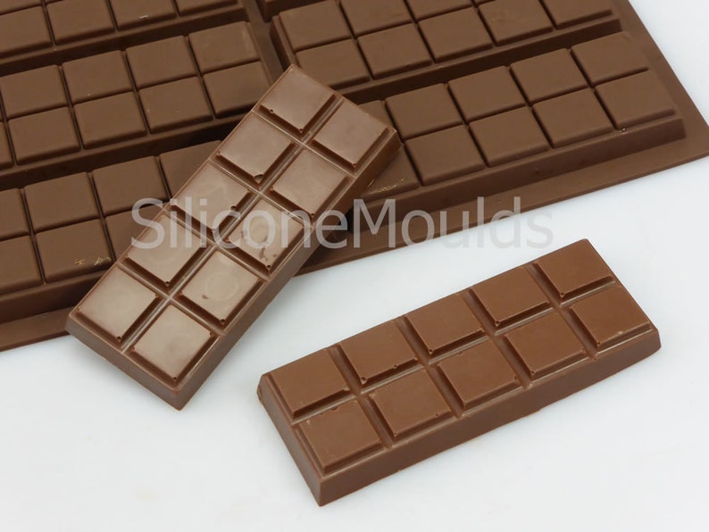 6 cell SMALL 10 Sectional Chocolate / Candy Snap Bar makes approx 60g bars Mould Professional Silicone Mold Pan Wax Melt Candle Bild 2