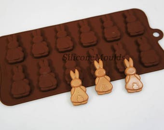 Bunny Butts Rabbits Easter Professional Silicone Chocolate / Candy Bakeware Mould for Cupcake Toppers, Wax Melts, Resin, Decorations, Bars