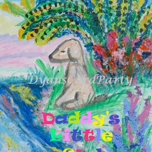 Daddy&#39;s Little Girl Blank A2 Note Card-For a Dad to give his daughter,or a girl to give her Dad,a Card &#39;From&#39; Dog or Adoption by Dad of Girl