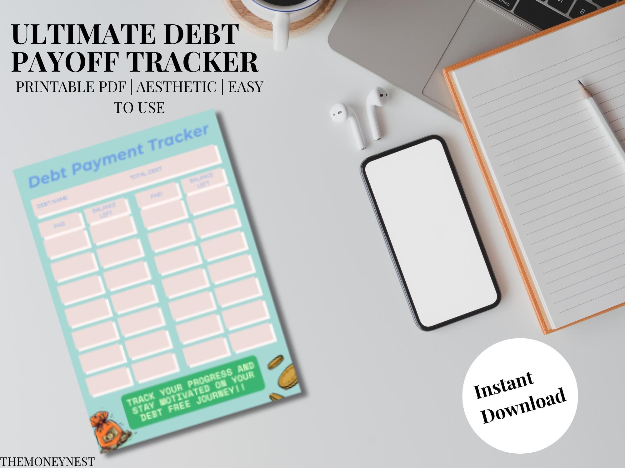 Debt Payoff Tracker Printable | Financial Planner PDF | Budgeting Tool ...