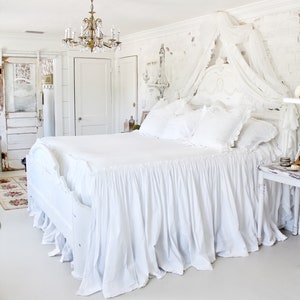 Ruffled BedSpread Matelasse' Bedding Chenille bedding Shabby Chic Bedding Ruffled BedCover Ruffled Coverlet Ruffled Bedding image 2