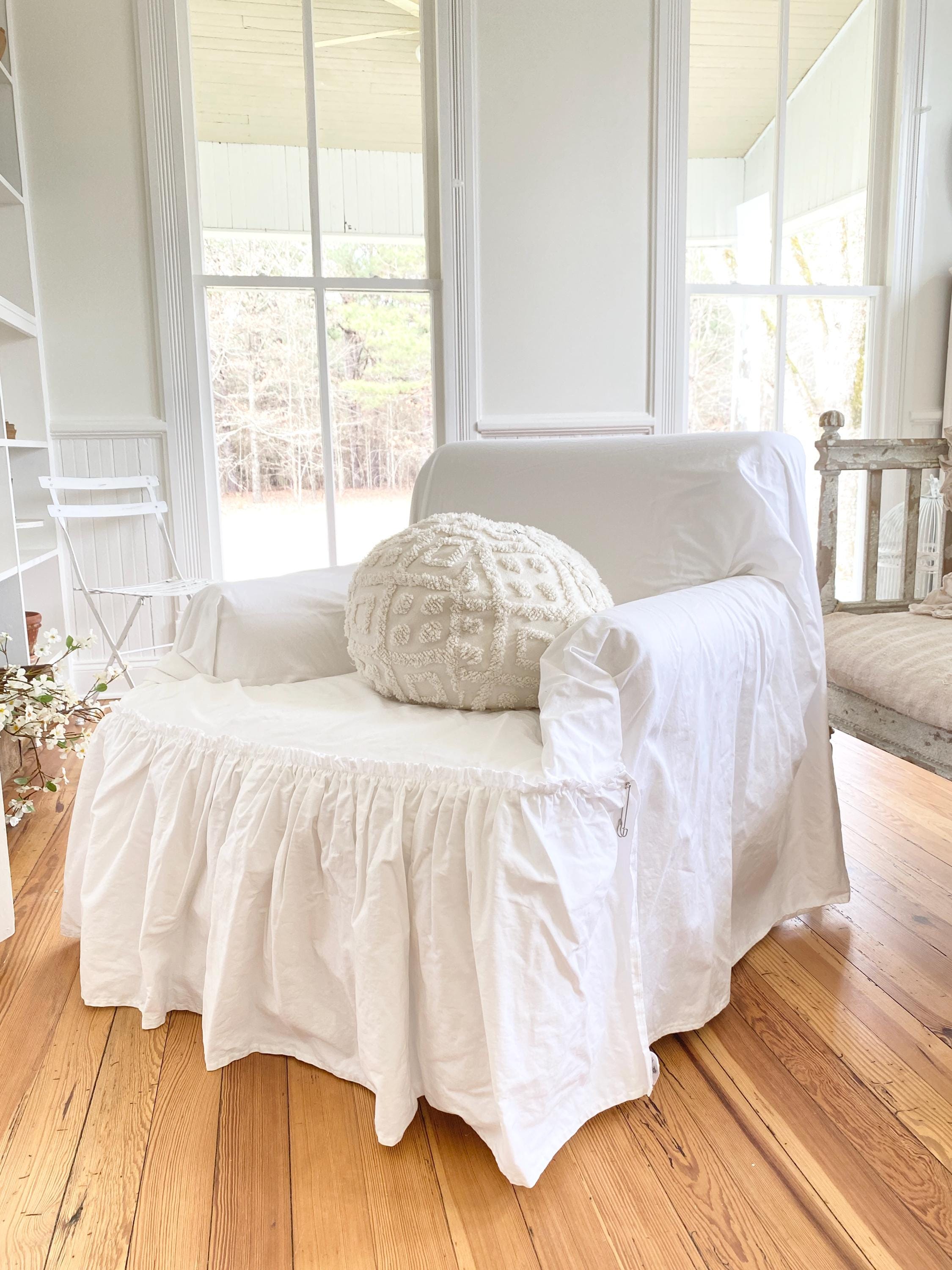 Shabby chic、クッションカバー Shabby Chic Chair Slipcovers - Etsy