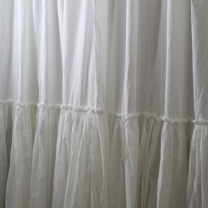 Extra Long Shower Curtains - Shabby Chic Ruffled - White Shower Curtain - Cotton Shower Curtains - Farmhouse Bathroom image 6