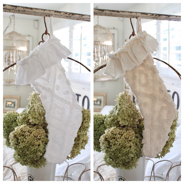 Handmade shabby chic christmas stocking ideas