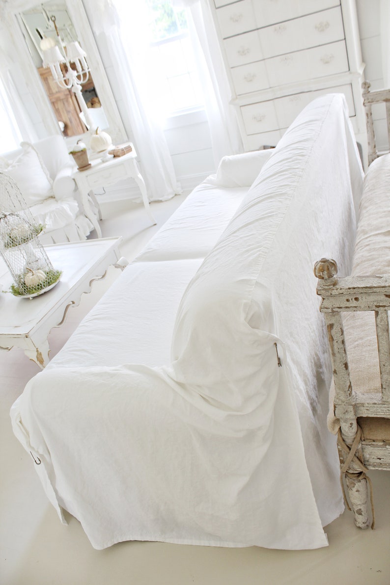 STRAIGHT Slipcover sofa Slipcover Sofa Cover Sofa Scarf Etsy Canada