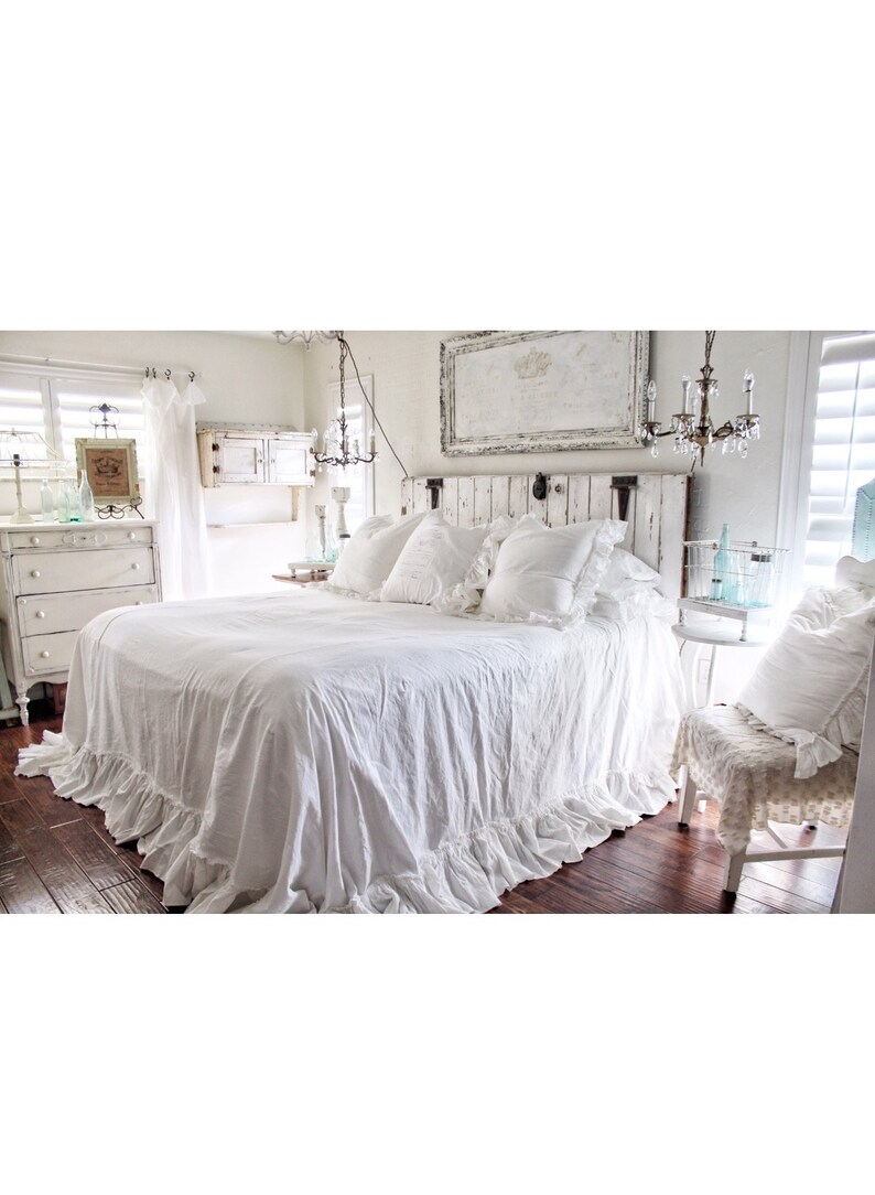 Ruffled BedSpread Shabby Chic Bedding Ruffled Bed Cover Etsy
