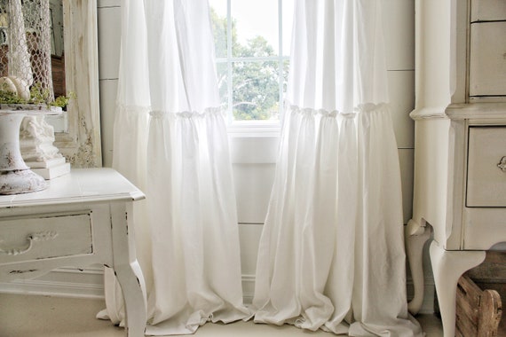 White outlet farmhouse curtains