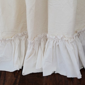 Ruffled Cotton Curtain Panels Ruffled Curtains Farmhouse Decor Shabby Chic Bedding Farmhouse Style Ruffled Linens image 1